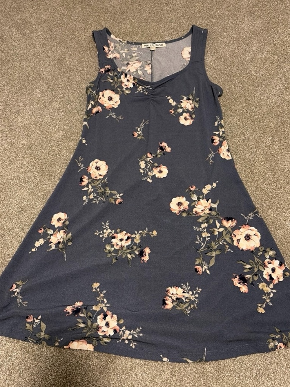 NEVER WORN Wallflower Navy Floral Sleeveless Swing Dress